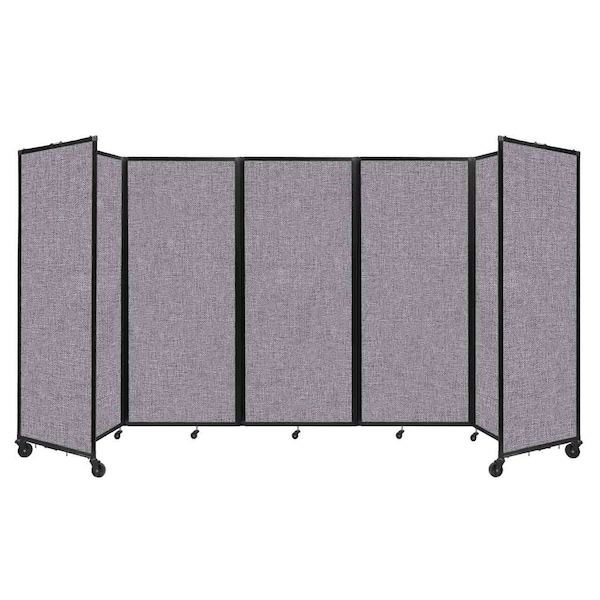 Versare Room Divider 360 Folding Portable Partition 14' x 6'10" Cloud Gray Fabric 1182508 - main